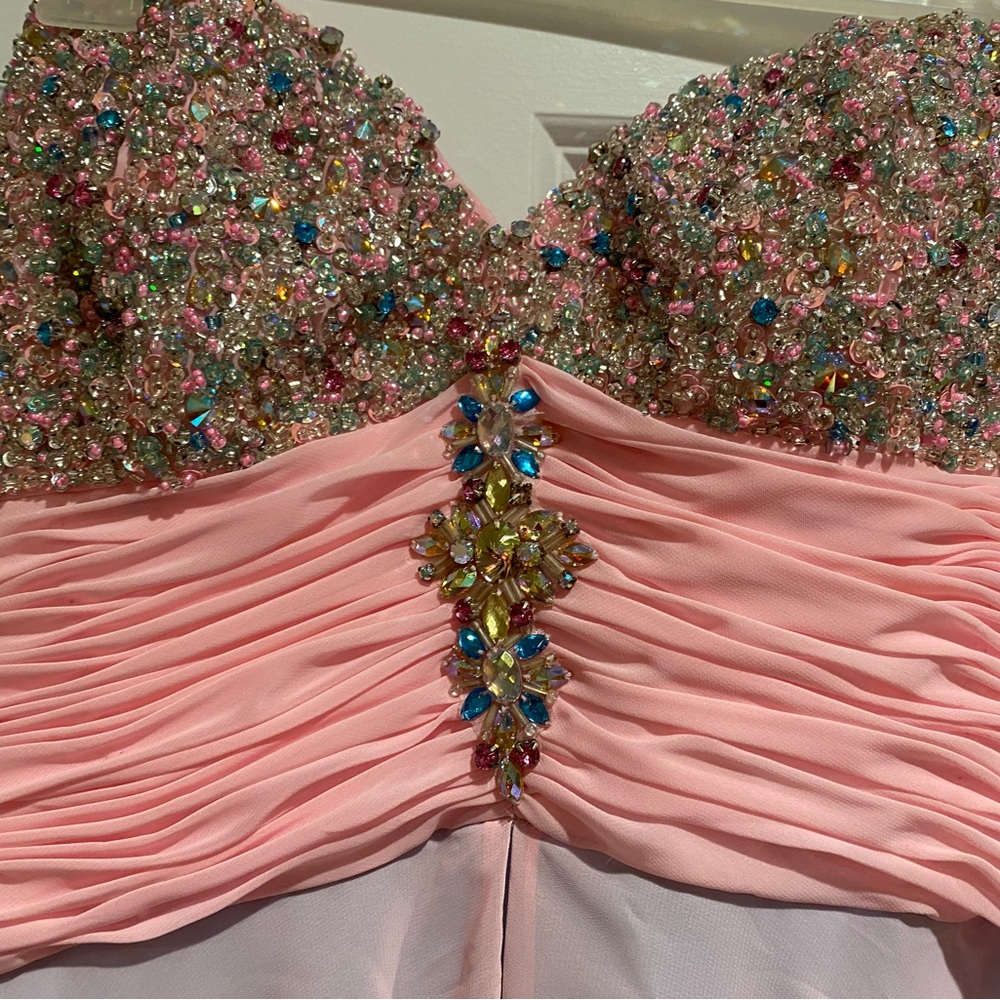 Strapless prom gown